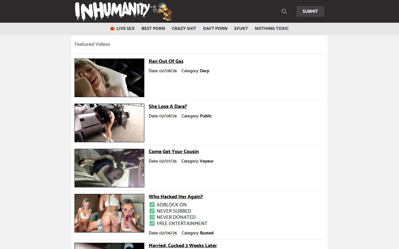 Screenshot of Inhumanity